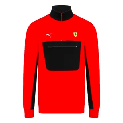 (L) Ferrari Fanwear Half Zip Sweat (Red)