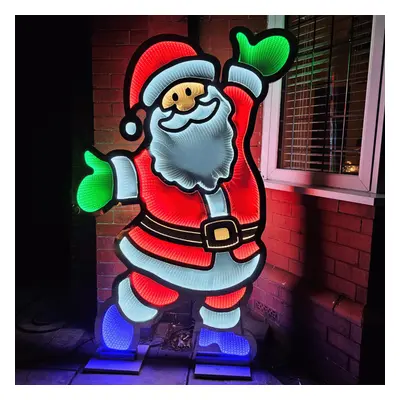 6ft (1.8m) Tall Light up Santa Christmas Infinity Decoration with Multi-Coloured LEDs