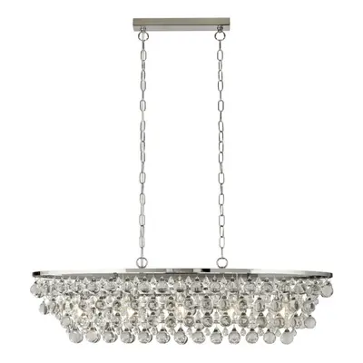 Searchlight MICHELLE - Light Chrome Oval Ceiling Bar Pendant with Glass Balls