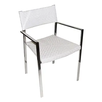 Set of Two White Raffia Chairs, Rustless Lounge Chair, Easy Cleaning Chair for Living Room