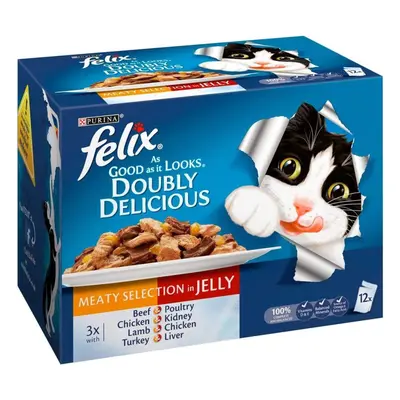 Felix As Good as it Looks Doubly Delicious Meat in Jelly - Pouch (12x100g)