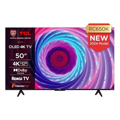 TCL 50RC650K 50-inch QLED Pro Television, 4K Ultra HD, Roku TV