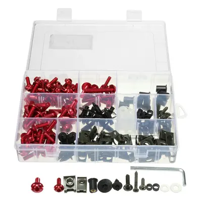 (Red) 251pcs Fairing Bolt Kit Motorcycle Sportbike Body Fasteners Clip Screws Set