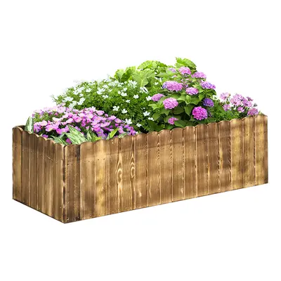 Outsunny 109L Raised Flower Bed Garden Container Box Planter Display Wood