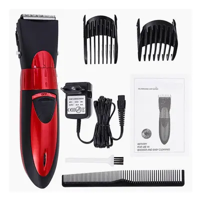 (Silver, US Plug) Gears Men Rechargeable Electric Hair Clipper Trimmer Haircut Machine Barber Sh