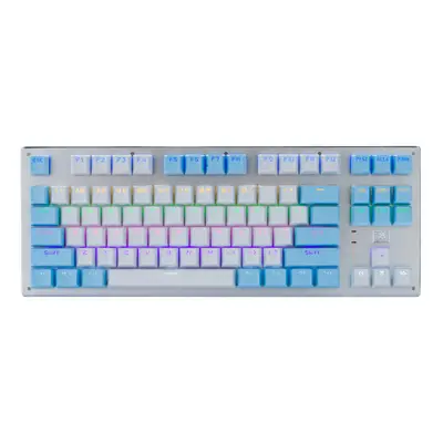 (White Blue+Colorful Light) Mechanical Keyboard Keys Three-Mode Wireless Bluetooth4.0 / 2.4G / T