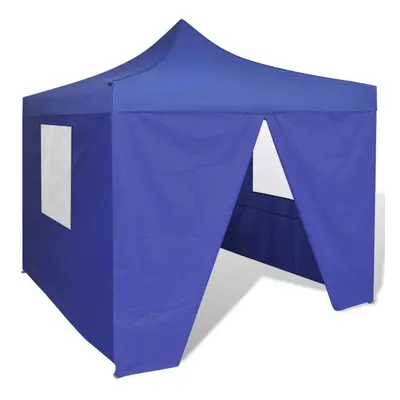 vidaXL Foldable Tent 3x3m with Walls Blue Outdoor Marquee Gazebo Pavilion