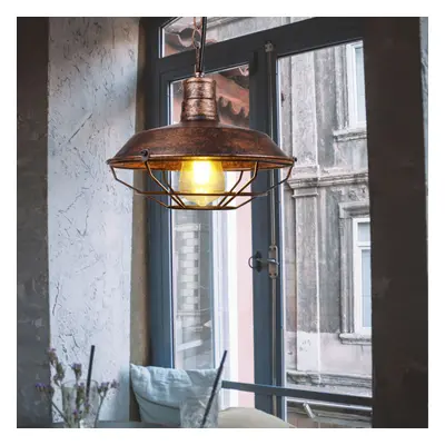 Vintage Pendant Light Rust 26CM Industrial Pendant Lamp Iron Metal Chandelier Antique Retro Pend