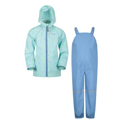 (7-8 Years, Teal) Mountain Warehouse Childrens/Kids Raindrop Waterproof Jacket And Trousers Set