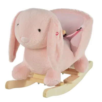 HOMCOM Cute Kids Ride-On Rocking Rabbit w/ Sound Handlebars Seat Belt