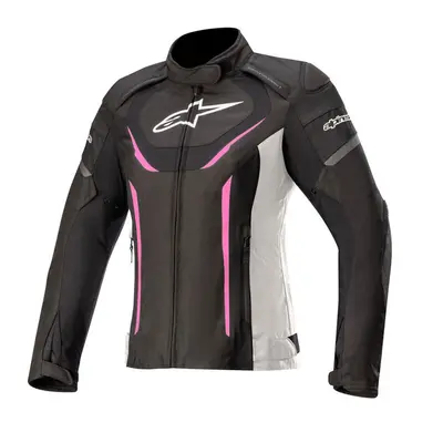 (XL) Alpinestars Stella T-Jaws V3 Waterproof Ladies Textile Jacket Black / White / Fuchsia