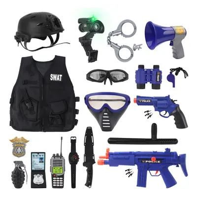 Role Play Police Force Play Set with a Vest, Helmet, Toy Grenades and More Police Accessories wi