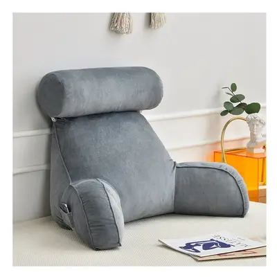 (75x40x40cm, Gray) Ultra Soft Memory Foam Reading Pillow Office Sofa Bedside Back Cushion