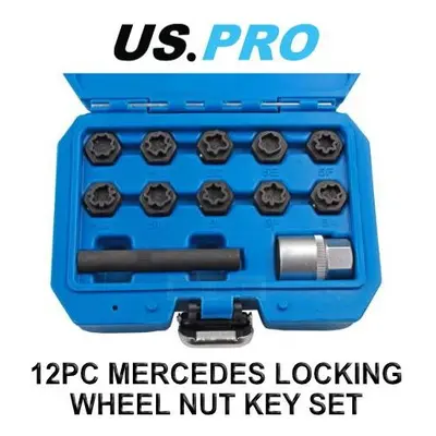 US PRO Tools 12PC Master Mercedes Locking Wheel Nut Key Set