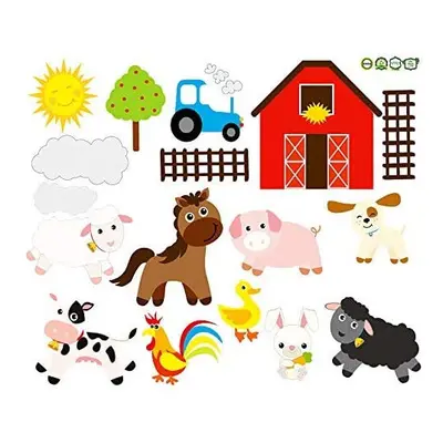 iMagitek Farm Animal Friends Wall Decals Stickers Decor for Baby Boy N