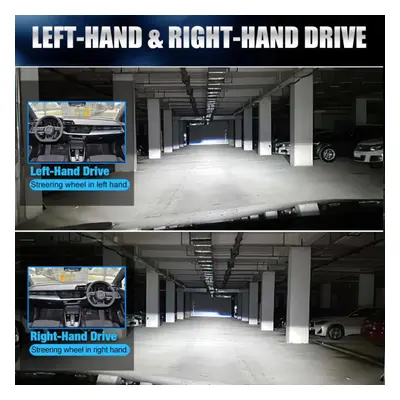 (Left-Hand Drive) 2pcs H4 Led Dual Projector Lens Car Headlight Bubs Kit Motorcycle Canbus 100w 