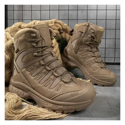 (khaki, 39) Mctin Men Platform Shoes Casual Zipper Ankle Boots Fall Winter Anti Slip Trainers Tr