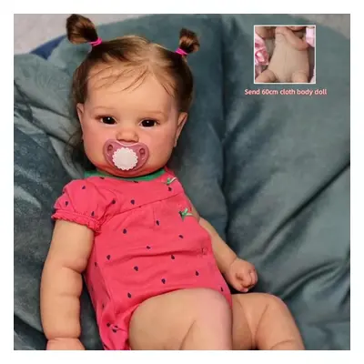 (as the picture, 60cm cloth body) Original Brand 60cm Cloth Body Reborn Doll Maddie Soft Touch 2