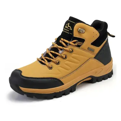 (yellow, 41) Hoho Fair Men Waterproof Ankle Boots Men Outdoor Sneakers Work Boots Male Rubber Wi