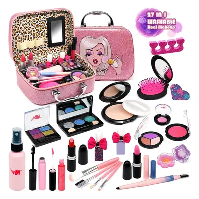 (girls makeup4 year) Unicorn Teenage Washable Make Up Starter Kit, Childrens Princess Pretend Pl