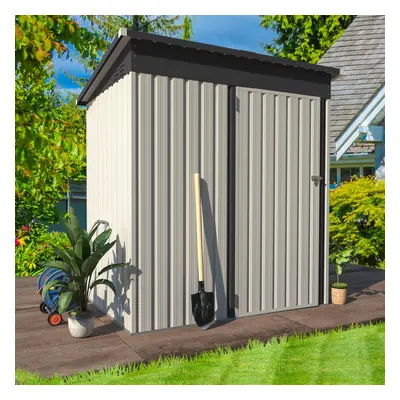 (White, 1.53 x 0.91m) YODOLLA Outdoor Storage Metal Lockable Shed