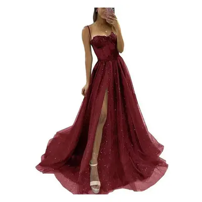 (burgundy, 4XL) New Arrival Prom Party Dresses Vestido De Festa Blue Neck Dress Elegant Style La