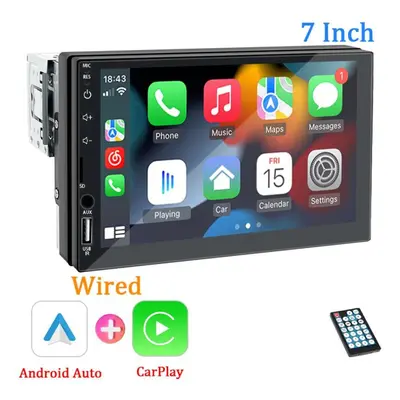 (Type 3) Hippcron Car Radio Mp5 Player Din Bluetooth Hd 7" Touch Screen Stereo 12v With Carplay