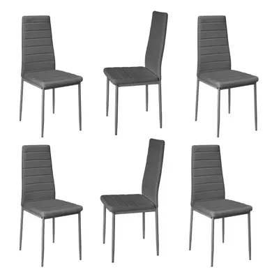 6 Pcs Grey High Back Dining Chair