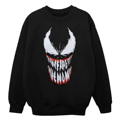 (S, Black) Marvel Womens/Ladies Spider Man Venom Teeth Face Sweatshirt