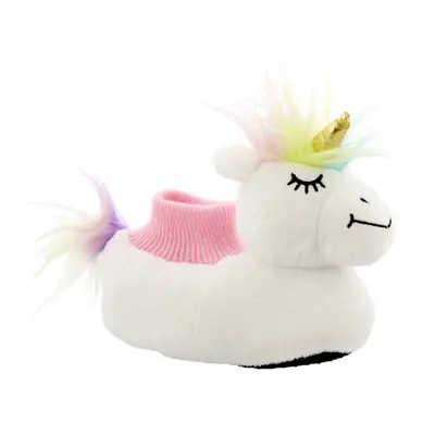 Yankee Toy Box Plush Unicorn Toddler Girls Sock Top Slippers (7-8 US