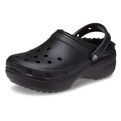 Crocs Women's Classic Platform Lined Clogs Black Numeric_6