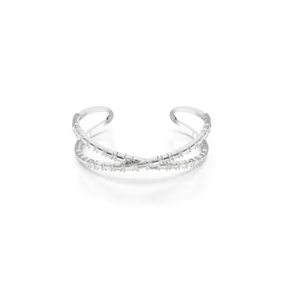 Swarovski Hyperbola White Rhodium Plated Infinity Cuff Bangle