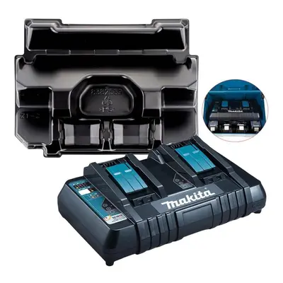 Makita DC18RD 240v 18v Dual Port Fast Battery Charger + Makpac Case Inlay