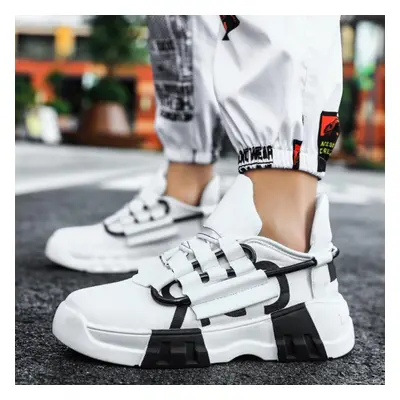 (white, 40) Platform Sneakers For Men Fashion Sport Basketball Shoes Male Street Style Chunky Ca