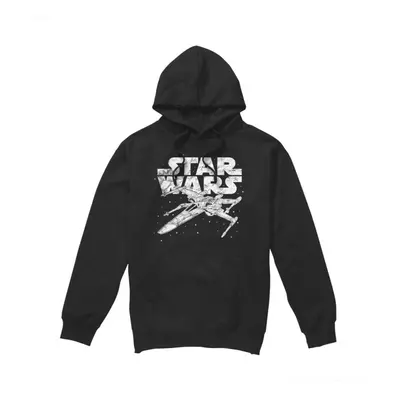 (L, Black) Star Wars Mens Logo Hoodie