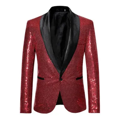 (red, S) Men&apos;s Clothing Stylish Formal Suit Men Suit Business Office Wedding Suit Jacket Bl