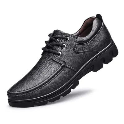 (black, 40) Trendy Men&apos;s Casual Shoes Simple Men&apos;s Retro Genuine Leather Shoes Elegant