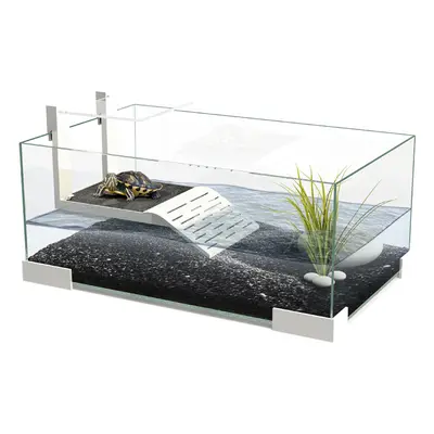 (Tartarium - White) Ciano Tartariums 60 Turtle Tank Terrarium Aquarium Ramp Terrapin Stand