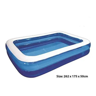 (Regular Pool (262x175x50cm)) Large Rectangular Inflatable Swimming Paddling Pool Kid Family Sum