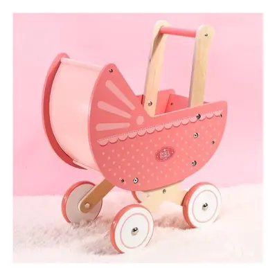 Doll World Pram Push Along Toy Walker Princess Pretend Play Pushchair