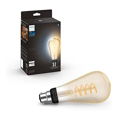 Philips Hue White Ambiance Filament Single Smart LED ST64 Large Bulb [B22 Bayonet Cap] - Lumens.