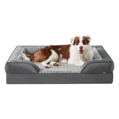 (L(89 x x cm), Dark Grey) Large Dog Bed, Orthopedic Memory Foam Dog Beds, Washable Pet Bed, Grey