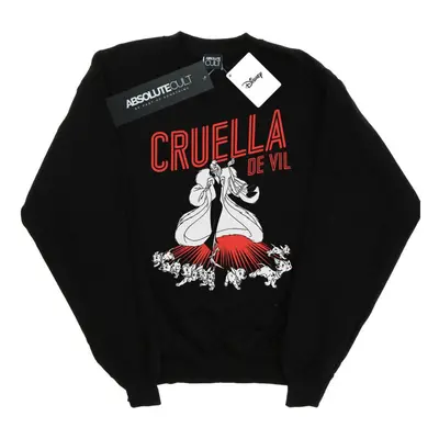 (S, Black) Disney Womens/Ladies Cruella De Vil Dalmatians Sweatshirt