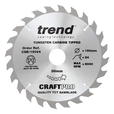 Trend CSB/19024 Craft Pro General Purpose TCT Blade Ideal for Makita, Bosch, and DeWalt Circular