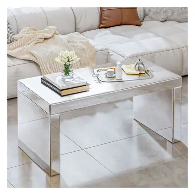 Mirrored Glass Rectangular Coffee Table