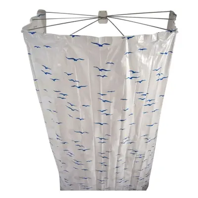 RIDDER Shower Cabin Ombrella 200cm Blue Bathroom Bathtub Plain Curtain