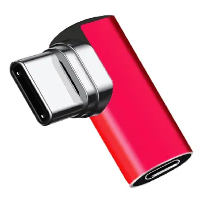 (Red) Magnetic Suction Type-C Charging Adapter Side Plug Notebook Magnetic Converter 87W for Lap