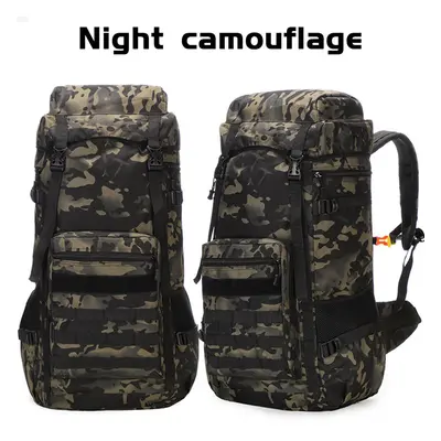 (Night camouflage) 70L Outdoor Waterproof Military Tactical Backpack Camping Hiking Backpack Tre