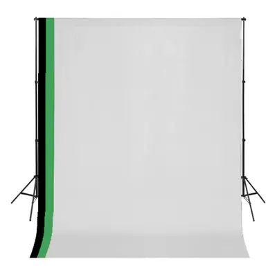 vidaXL Photo Studio Kit with Cotton Backdrops Adjustable Frame 3x3m Stand