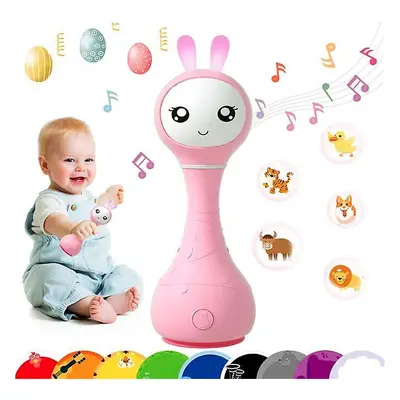 (pink) Bunny Musical Light-up Rattle Infant Musical Toy